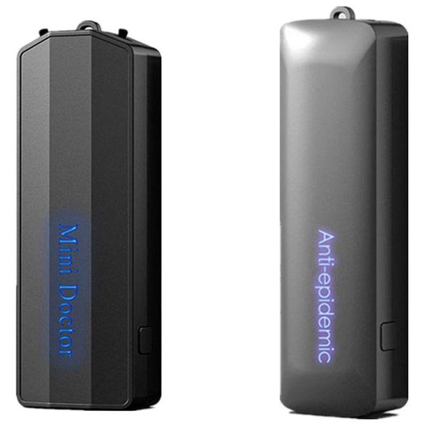 

2pcs personal wearable air purifier necklace usb mini air freshener ionizer negative ion generator - gray & black