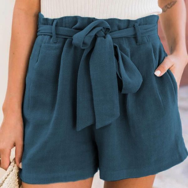 

women's shorts summer cotton linen women fashion female wide leg trousers casual loose plus size elastic wasit, White;black