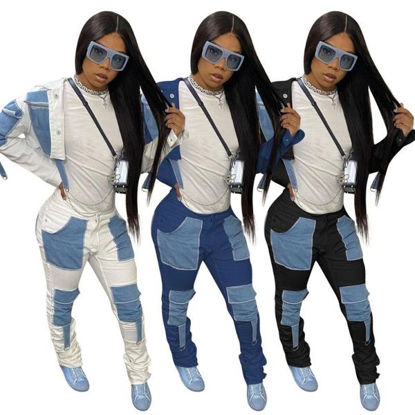 

women's tracksuits 2021 woman suit fashion est patchwork office lady, Gray