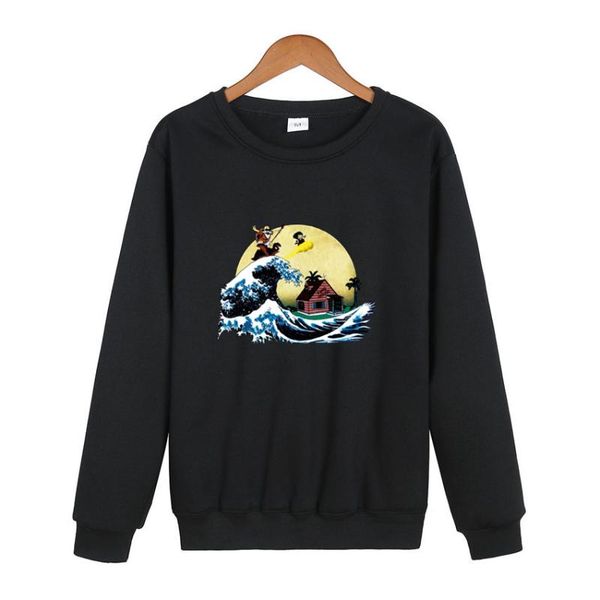 

men's hoodies & sweatshirts goku est japanese anime men hoodie sweatshirt cosplay saiyan son harajuku pocket men/women hooded, Black