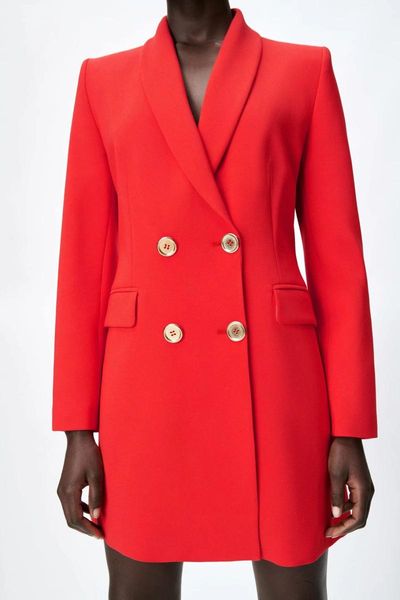 

women's suits & blazers women spring autumn solid long blazer jacket female office lady slim v neck sleeve double breasted pocket coat, White;black