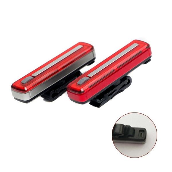 

bike lights usb rechargeable cob led mountain tail light taillight 8 modes safety warning bicycle rear lamp