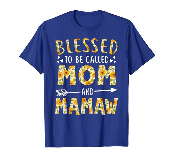 

blessed to be called mom and mamaw sunflower tee shirt, White;black