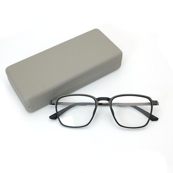 

fashion sunglasses frames blck square metal men eyewear frame for women driving glasses 2021 women's anti-glare vintage eyeglasses, Black