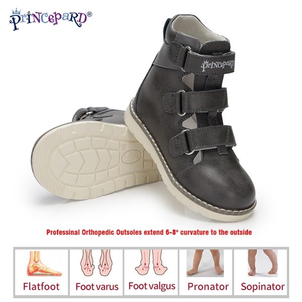 Princepard Scarpe per bambini Nuove scarpe ortopediche estive Sandali per bambini per bambini Ragazzi Ragazze Sandali in pelle Scarpe 19-37 210312