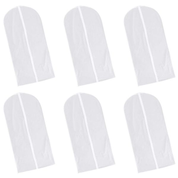 

clothing & wardrobe storage 6pcs fully-enclosed clothes dust cover with zipper transparent garment bag suit organizer (extra large size 60*1