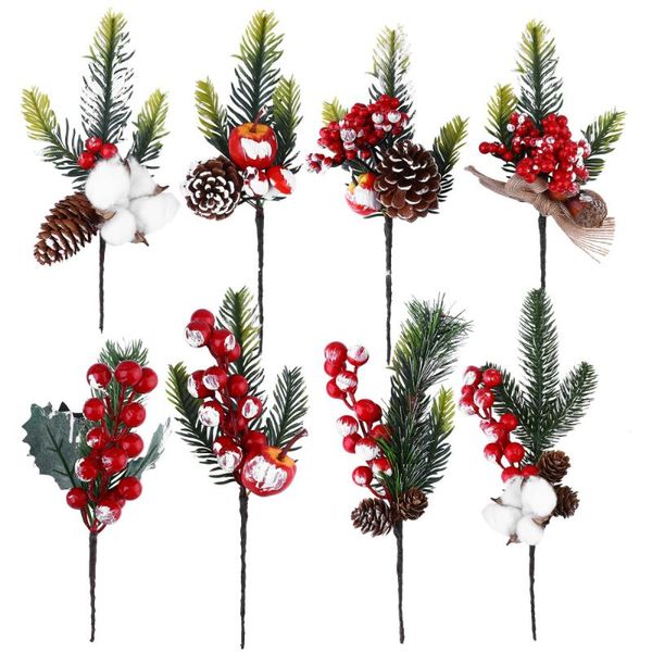 

8pcs fake berry branch ornaments christmas tree berry decors diy p props