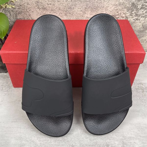 

[ with box] paris fashion slippers mens women's summer rubber sandals beach slide scuffsindoor shoes size eur 35-46, Black