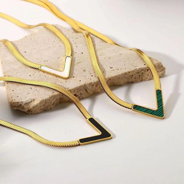 

pendant necklaces women v shape snake chain necklace jewelry tarnish free, Silver