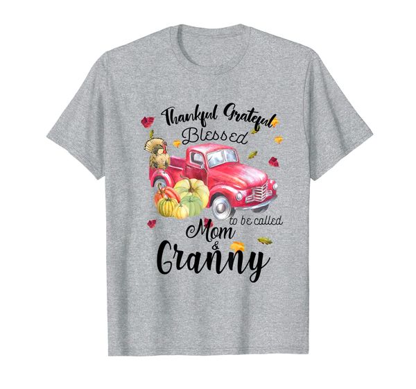 

thankful grateful blessed to be called mom granny car t-shirt, White;black
