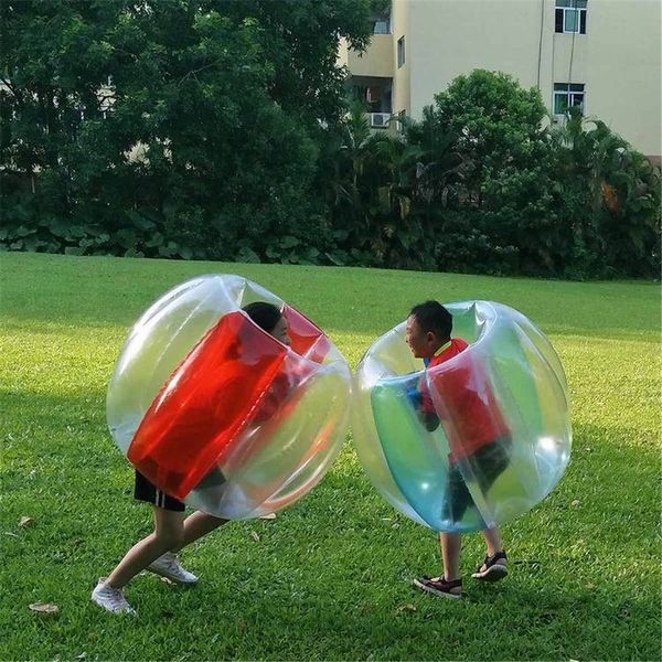 0,9 m tragbare Outdoor-Spiele, aufblasbare Blasen-Fußbälle, Buddy Bumper Balls, riesiger menschlicher Hamster-Klopferkörper-Zorb-Ball zum Versenden per Zug, Meer