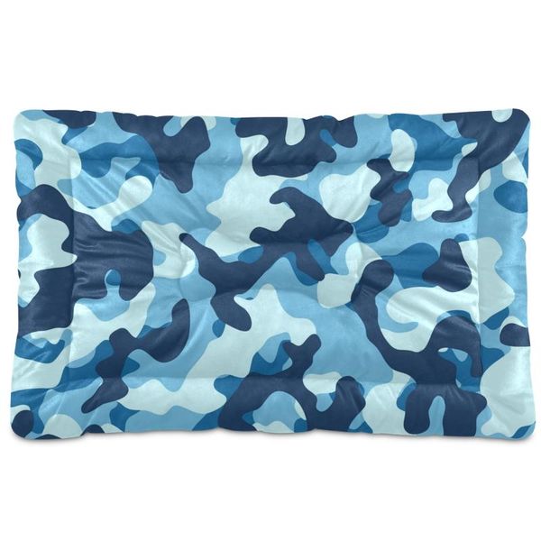 

kennels & pens camouflage print soft pet mat short plush thicken warm cat dog blanket cushion anti-slip washable bed animal pad comfortable