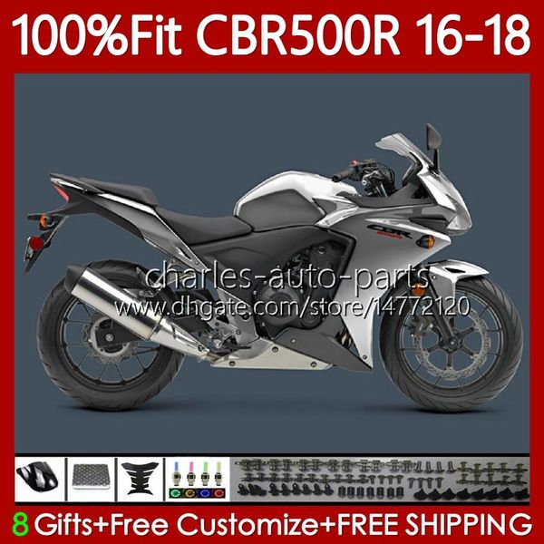 Spritzguss-Verkleidungen für HONDA CBR500 CBR 500 R RR CC 500R 500CC Silbergrau CBR500R 16 17 18 Karosserie 111No.54 CBR500RR 2016 2017 2018 CBR500CC 16-18 OEM-Karosserie