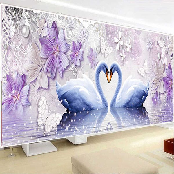 Diy diamante 5d amor eterno amor diamante pintura cisne redondo diamante mosaico casa decoração diamantes casamento bordado 210705