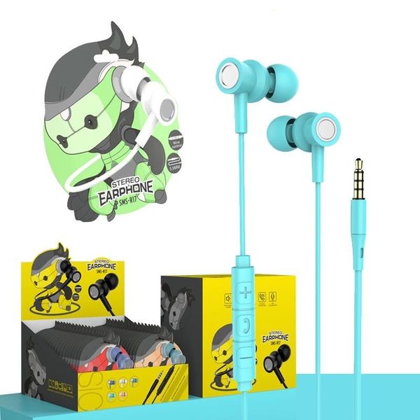 Stereo-Headsets, Bass-In-Ear-3,5-mm-Ohrhörer mit Sprachsteuerung, integriertem Mikrofon, mehrere Farben und Beutelverpackung