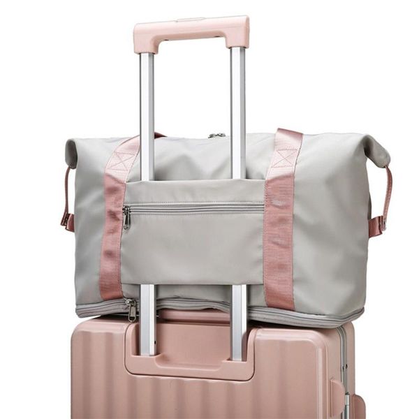 

outdoor bags multifunction waterproof oxford cloth handbag foldable large capacity gym training travel camping bag