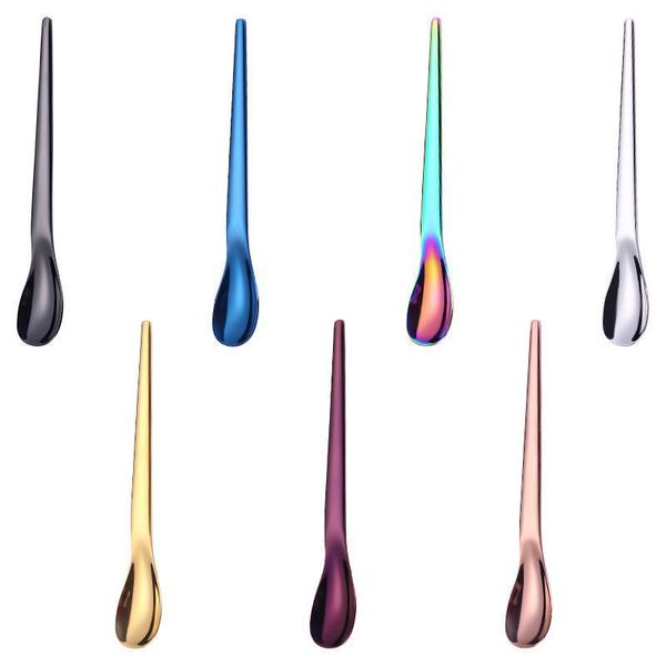 

2pcs 304 stainless steel stirring spoon titanium-plated coffee ice cream dessert spoon japanese small spoons kitchen tool