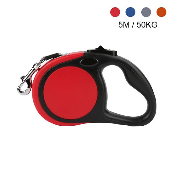 

dog collars & leashes 50kg 5m durable pets leash automatic retractable reflective tape nylon extending puppy walking running leads