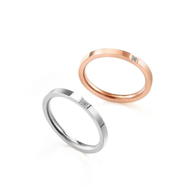 

wedding rings simple women's ring rhinestone for engagement anniversary jewelry finger stainless steel us size 6-10, Slivery;golden