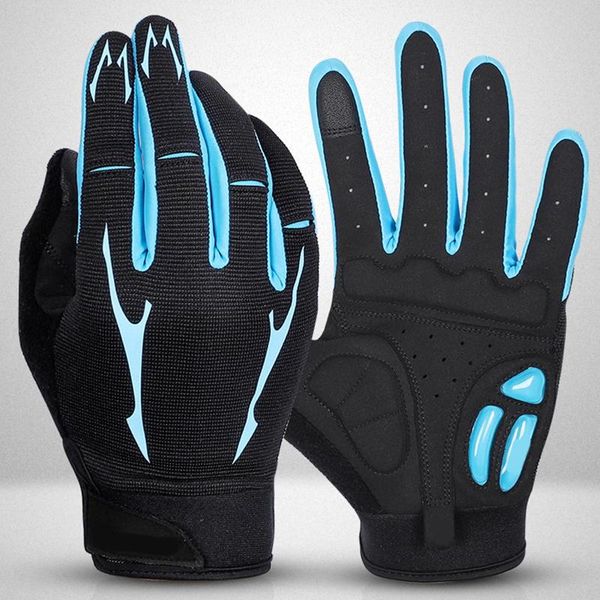 

cycling gloves 1 pair outdoor mtb anti-slip windproof touch screen full finger, Black