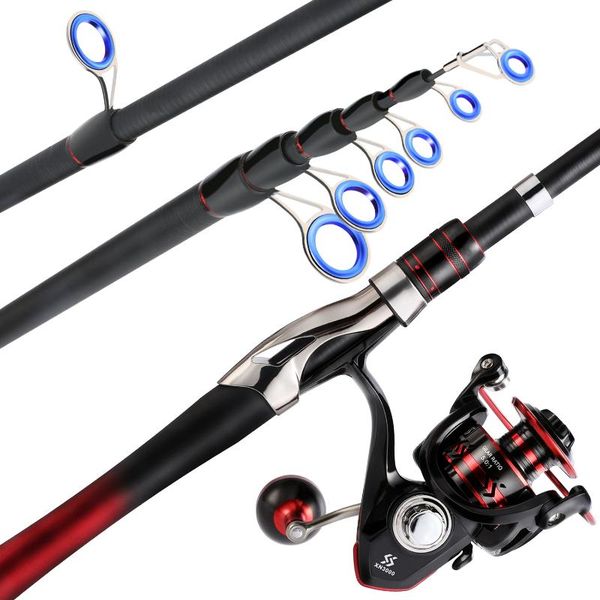 

boat fishing rods sougayilang 1.6m rod reel combos and 12+1bb high speed 5.0:1 gear ratio spinning set pesca