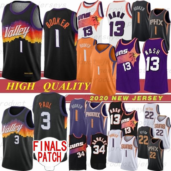 

devin 1 booker chris 3 paul suns basketball jerseys 2022 ncaa deandre 22 ayton steve 13 nash 34 barkley phoenixsunsbooker men jersey shirts