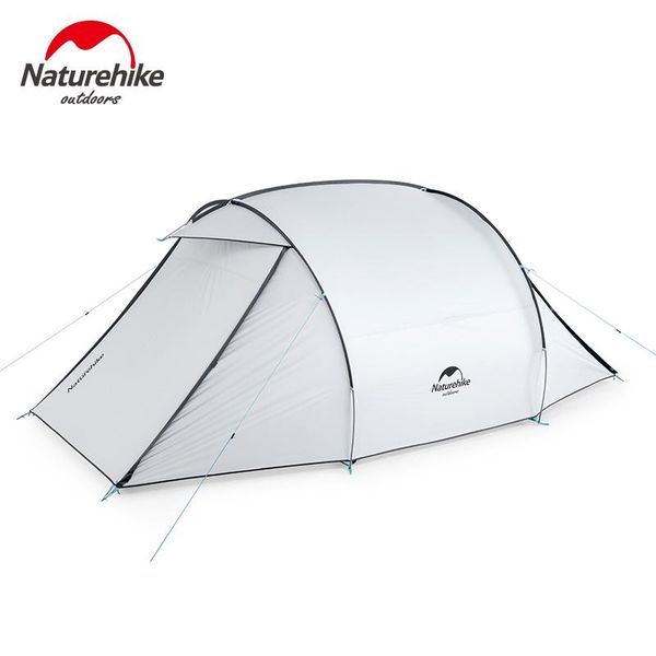 

naturehike 210t plain polyester coated with silver pu 3 person family large space two way door opening camping waterproof tent