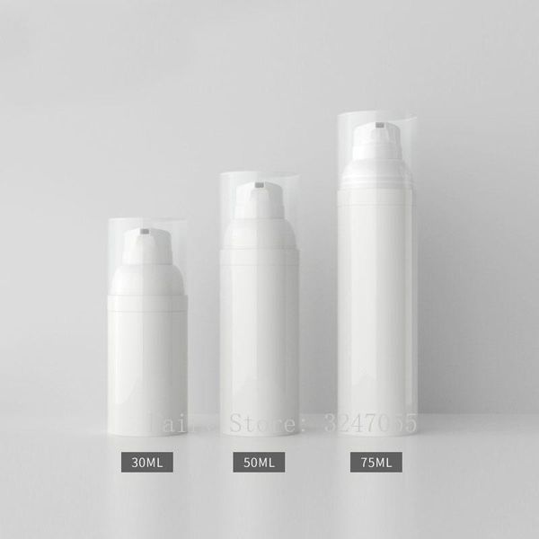 

storage bottles & jars 30ml50ml75ml 30pcs empty white pp airless cosmetic lotion pump bottle, diy foundation vacuum container, portable trav