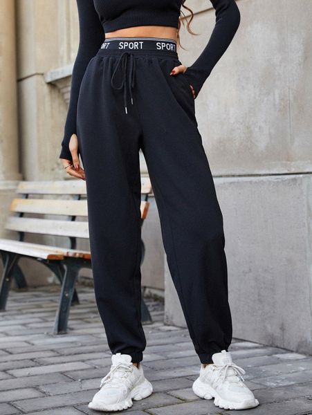 

tie waist slant pocket pants f2mw#, Black;white