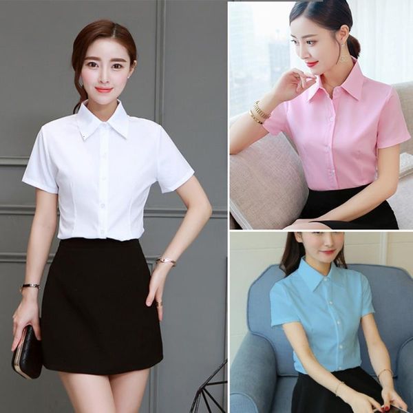 

kimono sleeve 2021 women summer plus size solid white office wear loose shirts female slim fit lapel blouses casual short sleeved