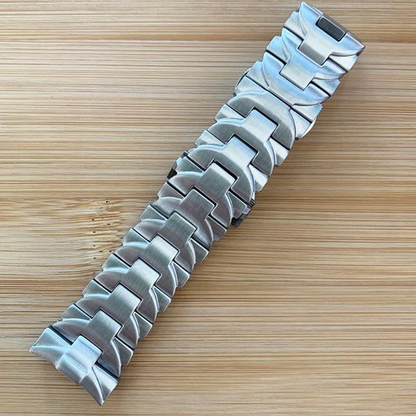 

watch bands 24mm solid curved end band for pam 164 bracelet heavy 316l stainless steel replacement strap, Black;brown