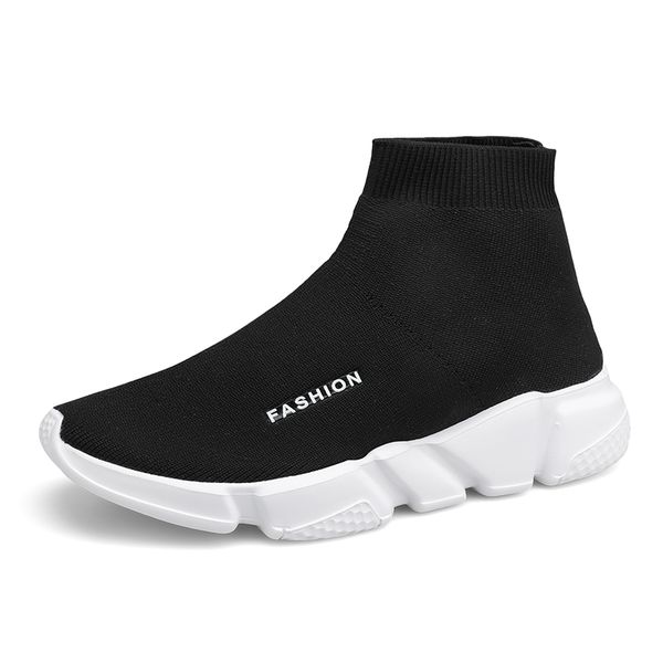 

light high breathable flying socks shoes sports elastic socks sneakers men ladies flat walking shoes casual shoesdress shoes, Black;white