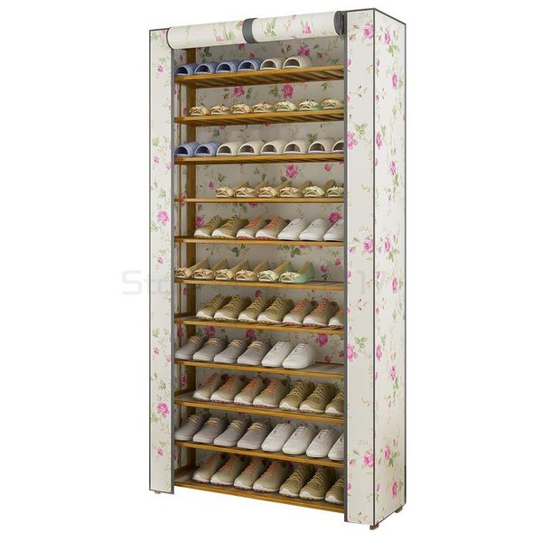

clothing & wardrobe storage door multi-layer shoe rack dust cloth cover space saving simple bamboo cabinet home economy large capacity shelf