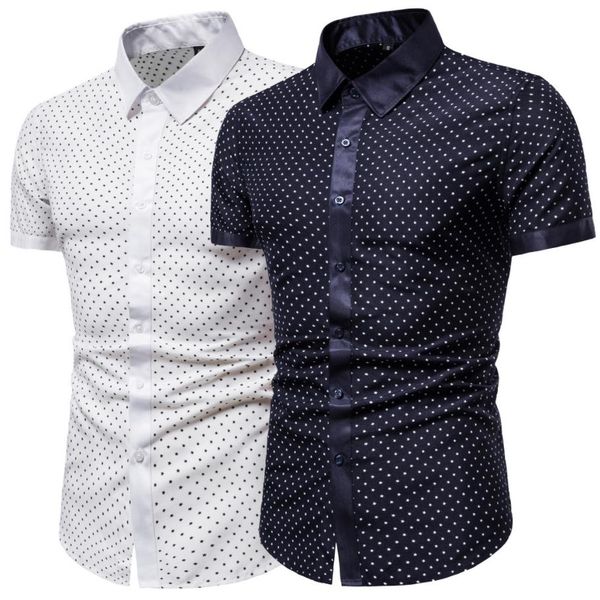 

men's shirts five-pointed star pattern 2021 fashion casual korean men slim short sleeve dress shirt ys071, White;black