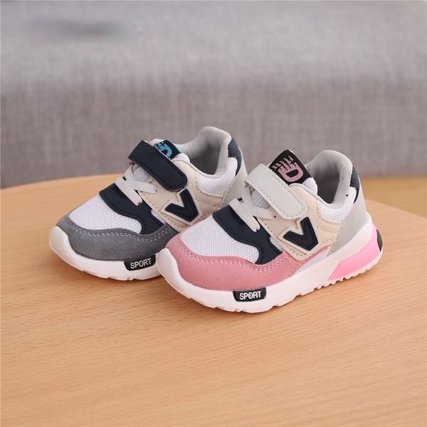 

spring autumn kids shoes baby boys girls childrens casual sneakers breathable soft anti-slip running sports shoes size 21-30, Black;red