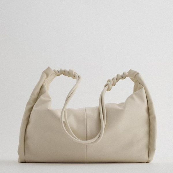 

evening bags female bag side fold decoration shopping shoulder pillow woven fashion large capacity ladies handbag