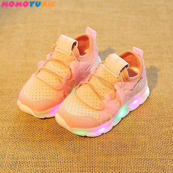 s Moda meninas sapatos bonitos princesa crianças botas excelente led iluminado bebê crianças sneakers 210713