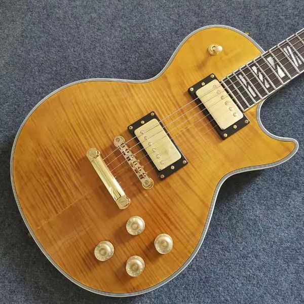 

custom electric guitar tiger maple golden hardware rosewood fingerboard mahogany body high quality