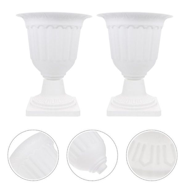 

planters & pots 2pcs road guiding plant container roman pillar flowerpot white home basin