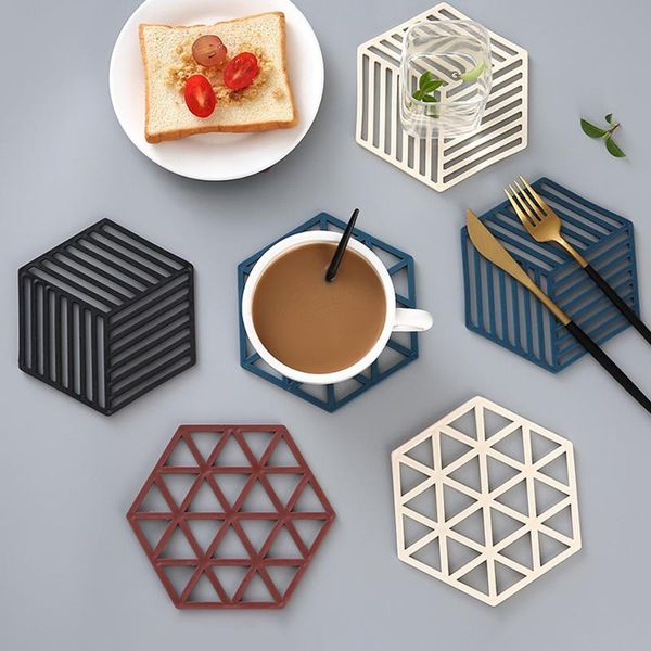 

mats & pads 1pcs multifunctional heat resistant silicone mat cup coasters non-slip pot holder table placemat kitchen accessories tool