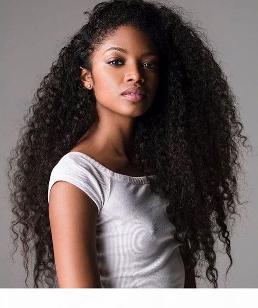 

lucky queen malaysian hair kinky curly extensions human hair weaving bundles natural color 1 3piece 100g non-remy curly hair bundles, Black