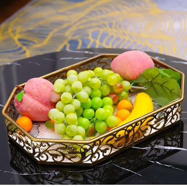 

kitchen storage & organization american luxury iron art hollow fruit tea cup tray simple home high-end retro jewelry display decoration