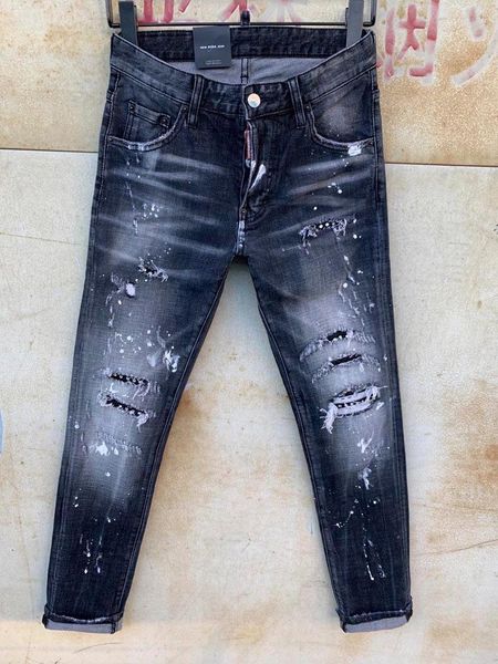

men's jeans 2021 autumn classic blue black slim-fit business cotton elastic regular fit denim pants male brand trousers