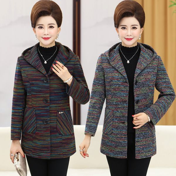 

the spring and autumn new large size korean hoodie of middle-aged women coat fine fit 2t0q, Black;brown