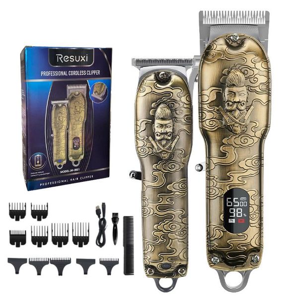 

resuxi rechargable hair trimmer with lcd display all metal hair clipper set professional trimmer for men cutting machine