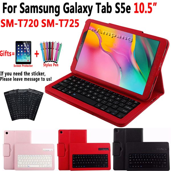 Abnehmbare Bluetooth-Tastaturhülle für Samsung Galaxy Tab S5e 10.5 2019 SM-T720 SM-T725 T720 T725 Tastaturabdeckung Funda + Film + Stift