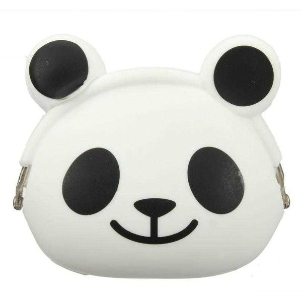 Portafoglio WCS-Portamonete per ragazze da donna Kawaii simpatico cartone animato animale borsa in gelatina di silicone borsa regalo per bambini Panda
