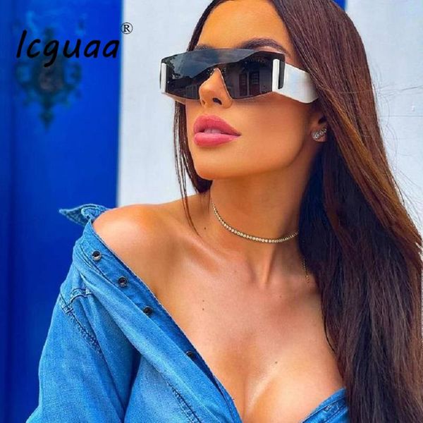

sunglasses oversized one piece steampunk frameless big arms brand designer goggles gafas oculos, White;black