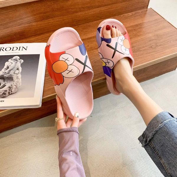 

slippers 2021 women summer sandals slip on flip flops beach bathroom ladies casual shoes zapatillas mujer, Black
