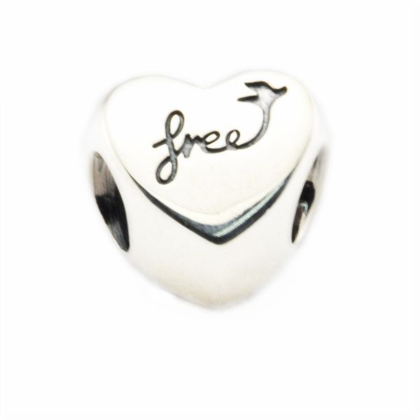 Freiheitszeichen Liebe Herz Perlen für Charms Armbänder Frauen Sterling Silber 925 Schmuck DIY Vintage Charm Perlen für Schmuckherstellung Q0531